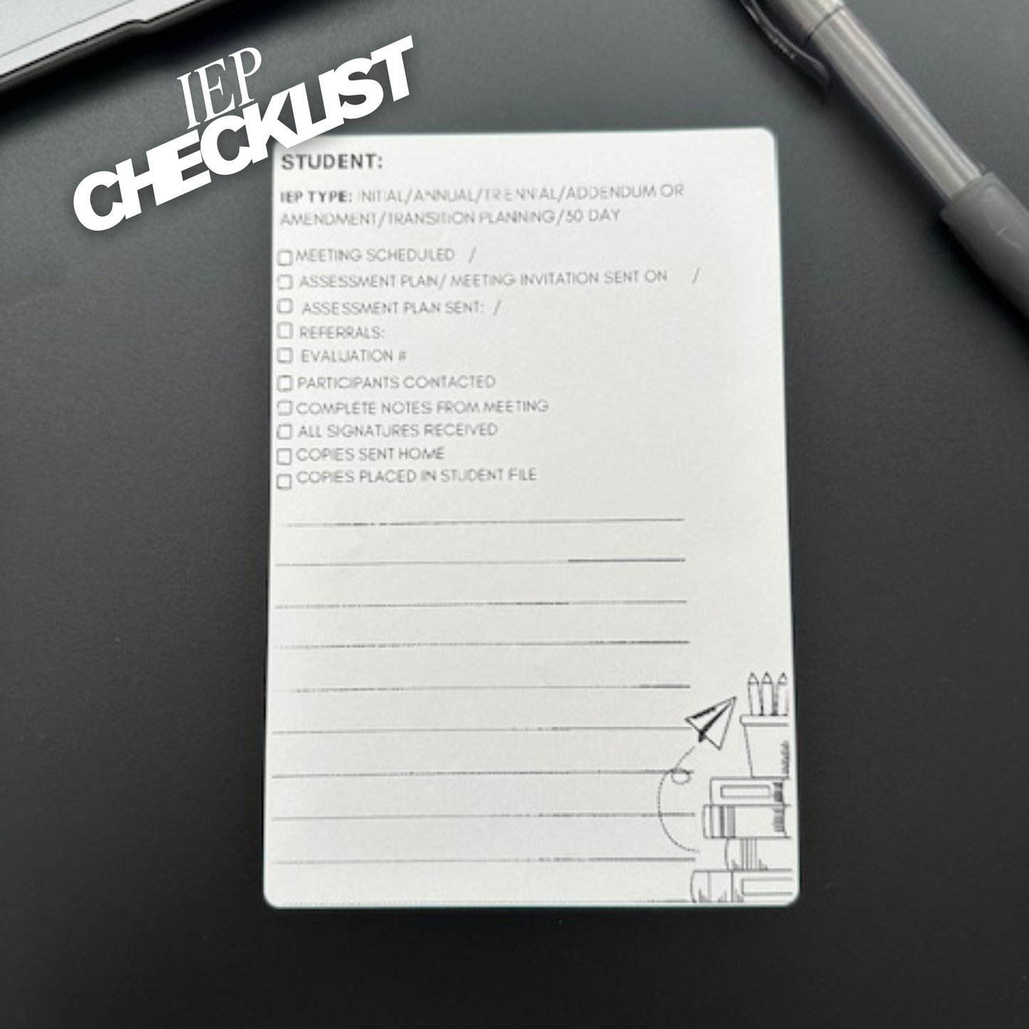 IEP Checklist Labels 4x6