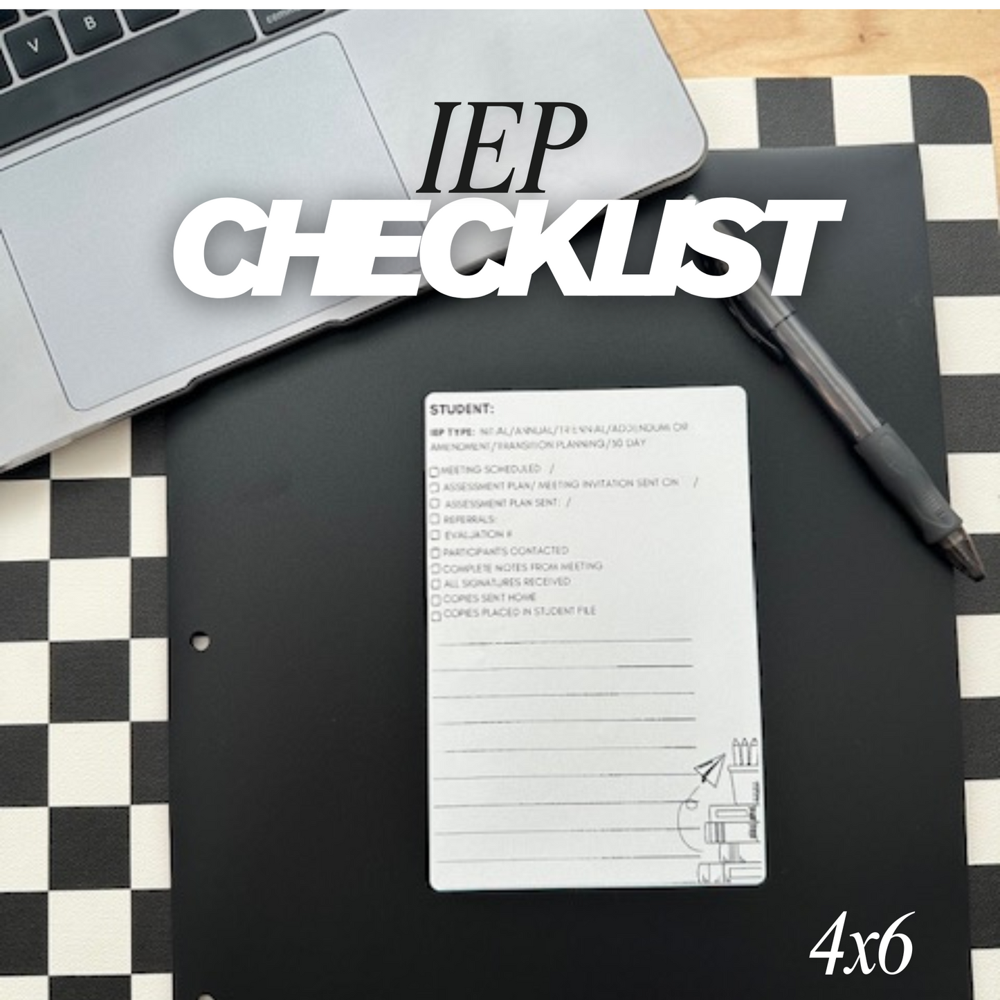 IEP Checklist Labels 4x6