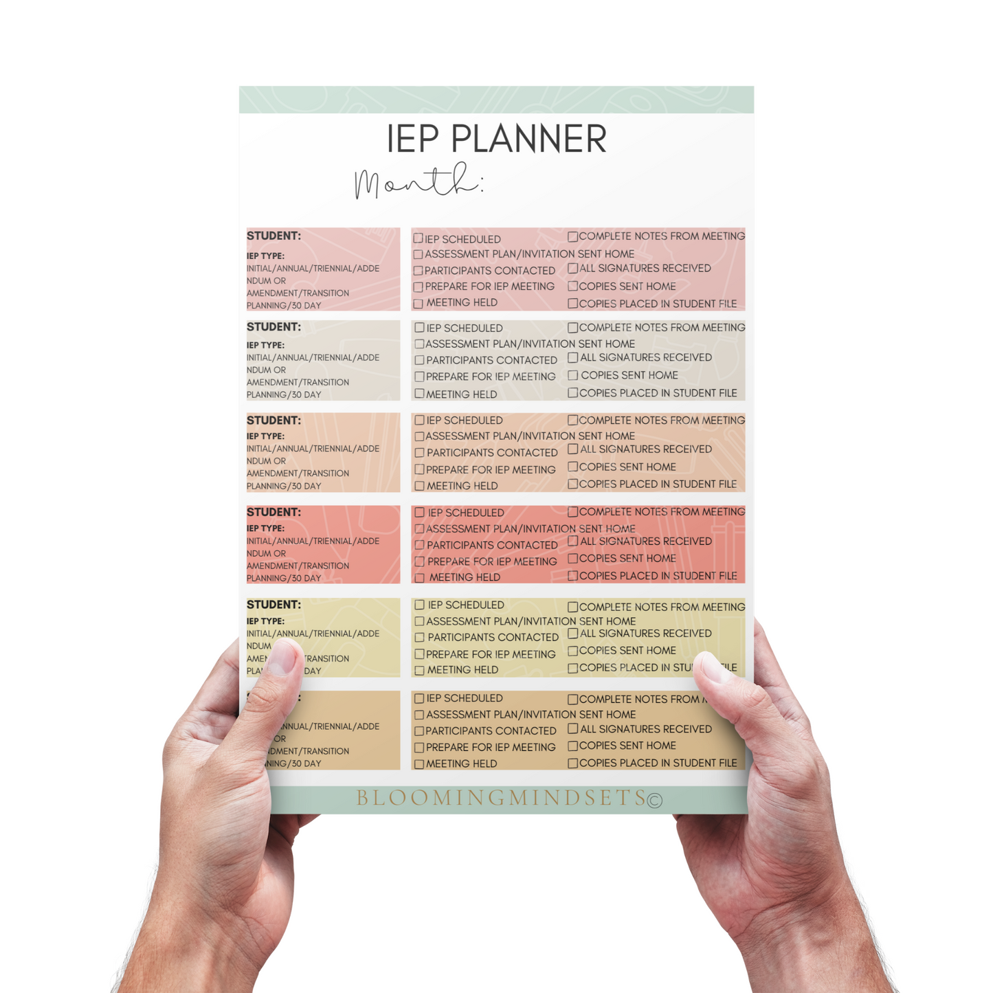 IEP Planner Notepad