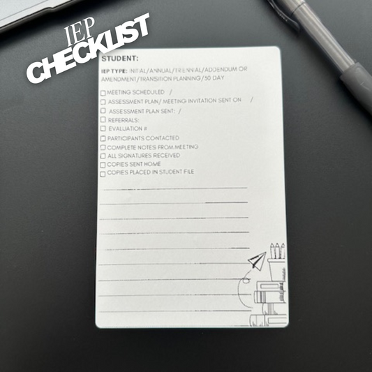 IEP Checklist Labels 4x6