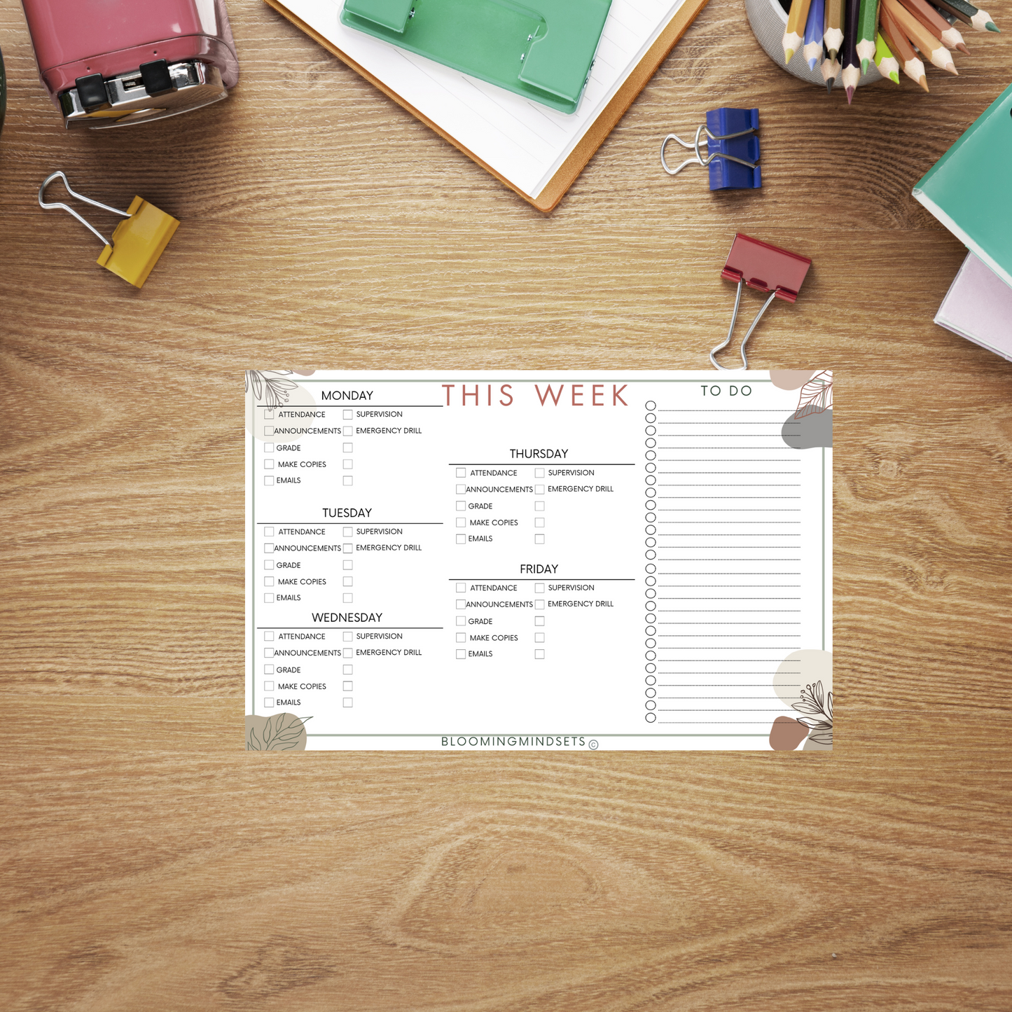 Weekly Teacher Notepad