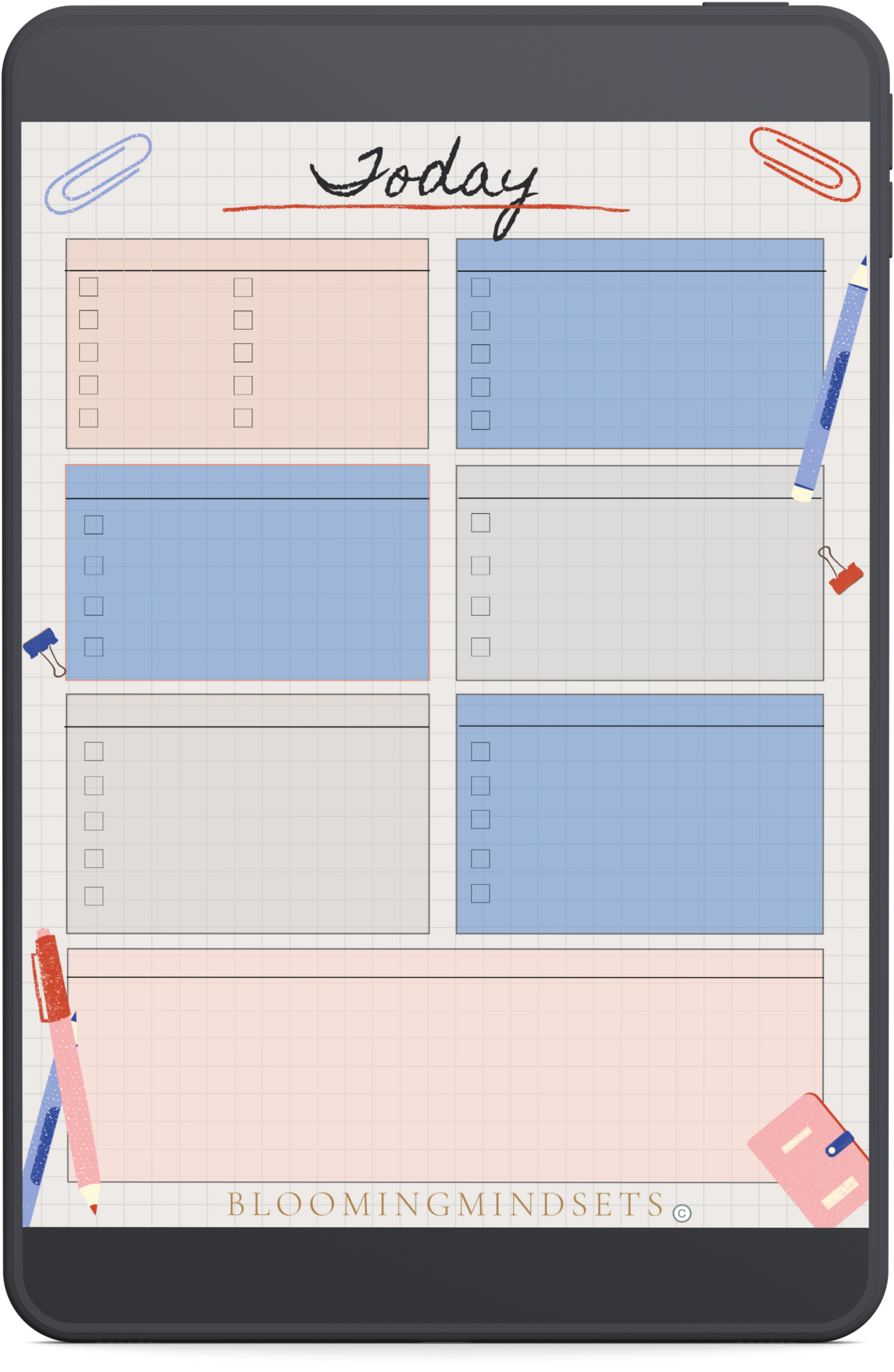 Blank Structured Notepad- Digital Download