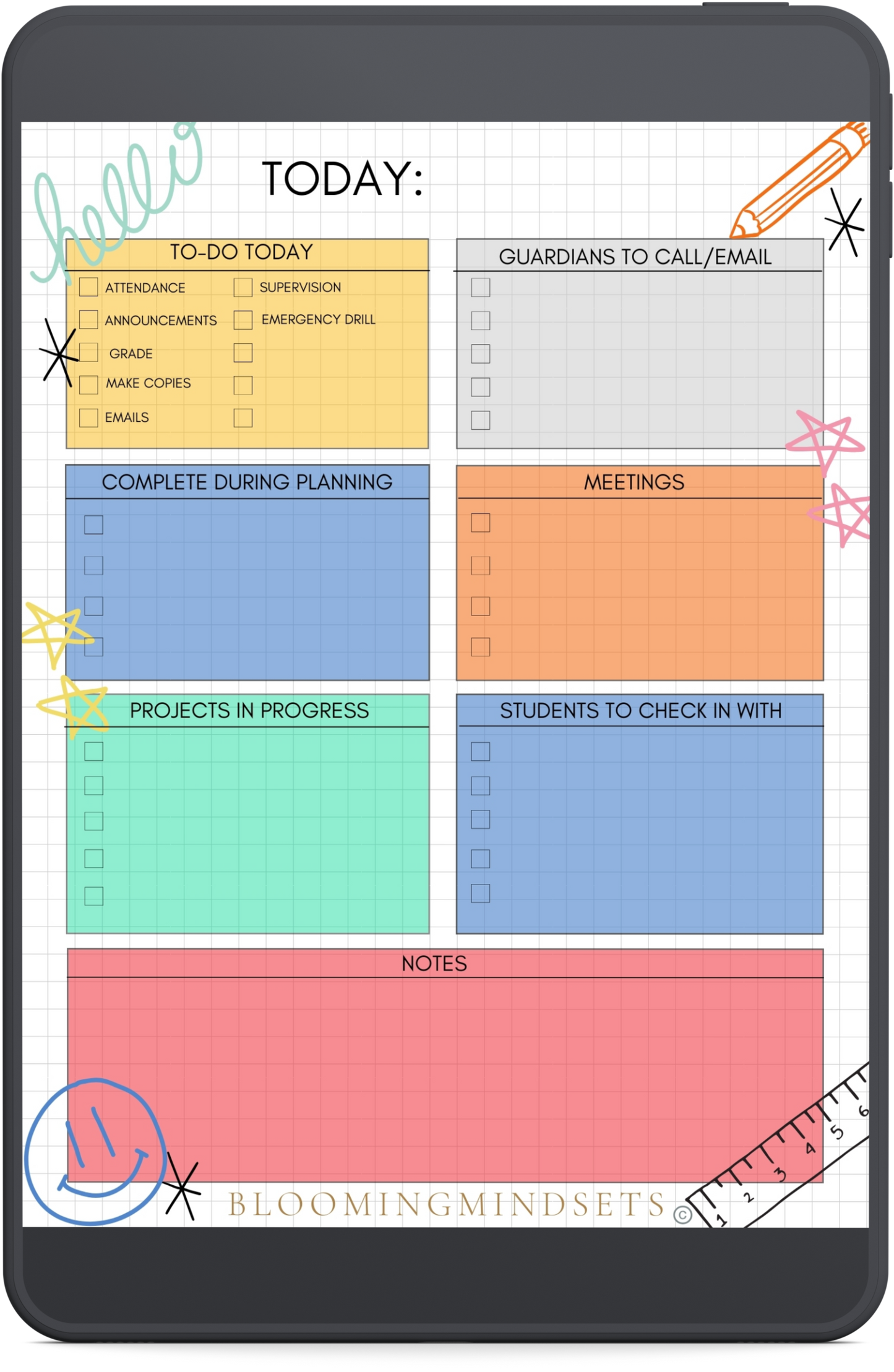 Pre-filled Teacher Notepad-Digital Download