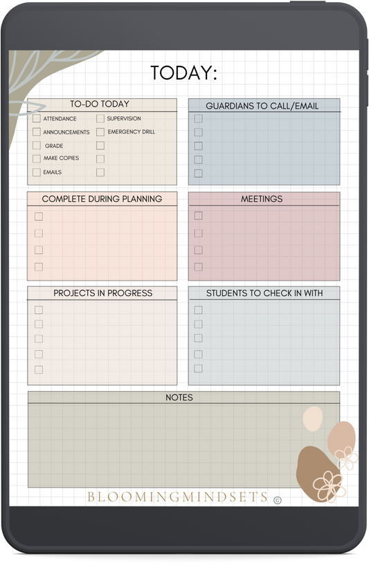 Teacher Notepad in Pastels- Digital Download