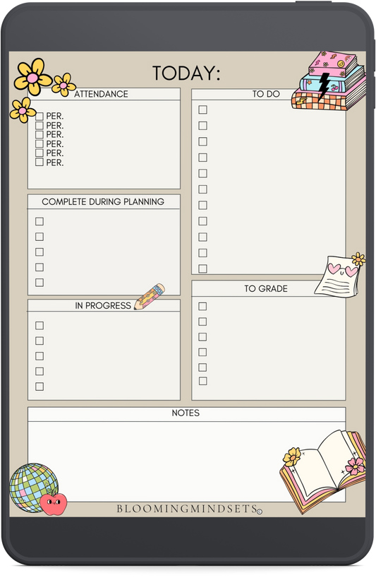 English Teacher Daily Notepad- Digital Download