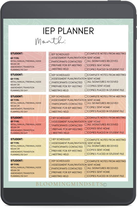 IEP Planner Notepad-Digital Download