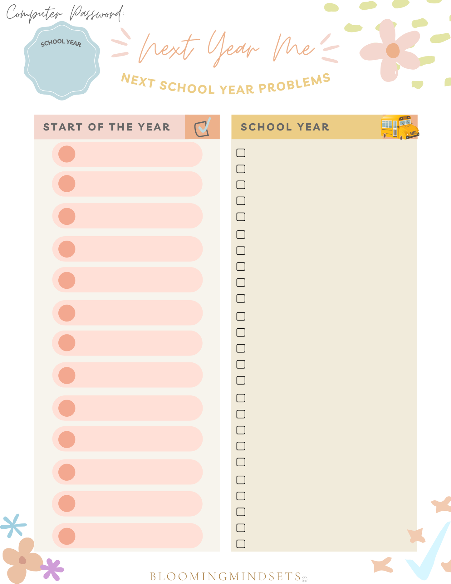 Next Year Me Planner Page -Free Download