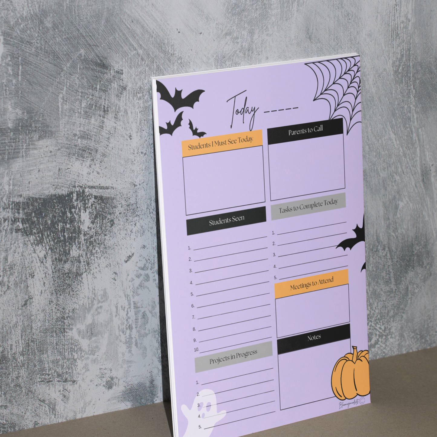 Halloween School Counselor Notepad