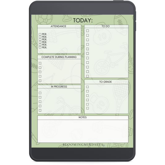 P.E. Teacher Daily Notepad-Digital Download