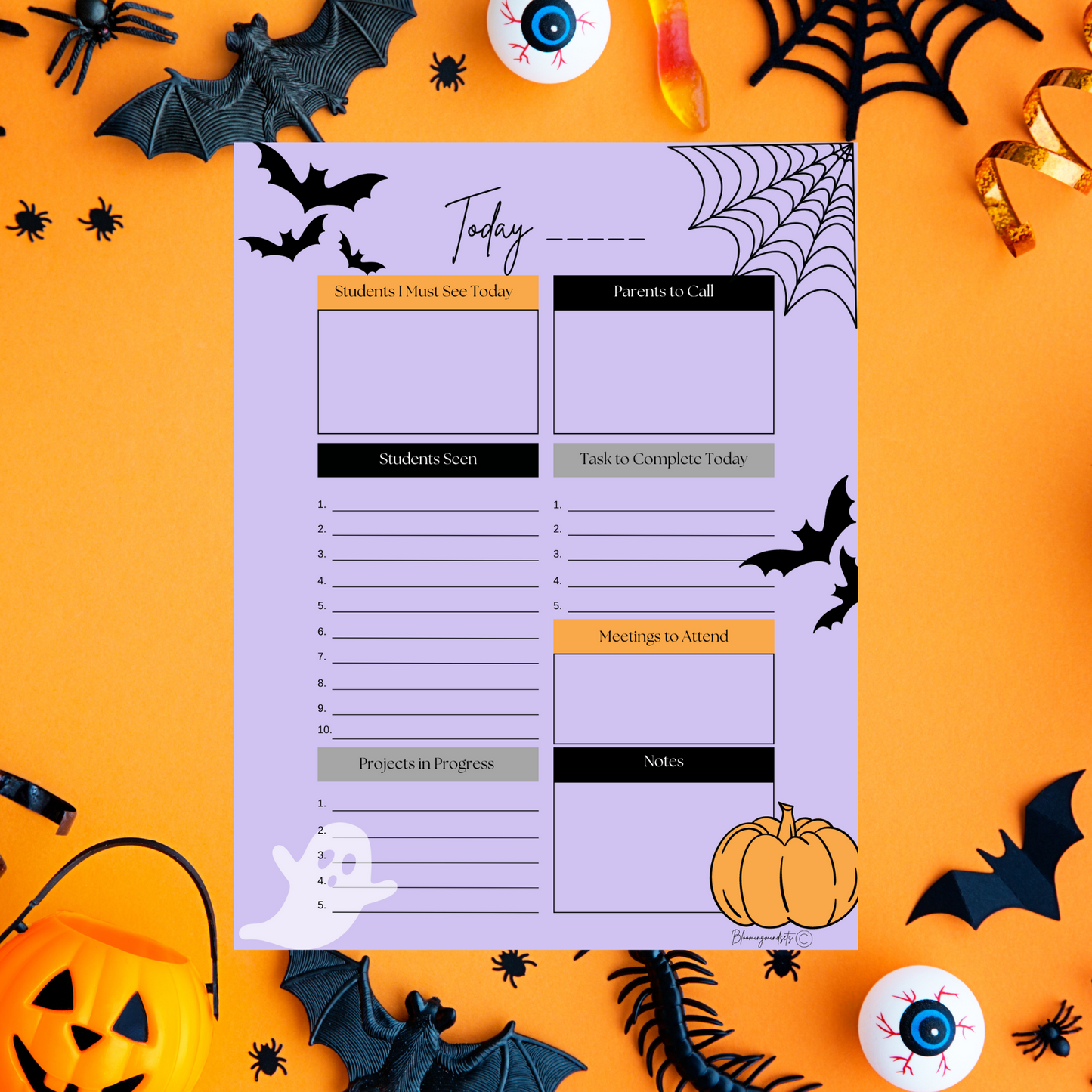 Halloween School Counselor Notepad